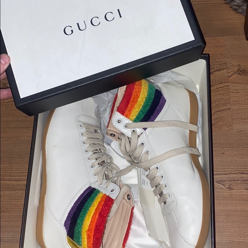 Gucci rainbow high tops🌈